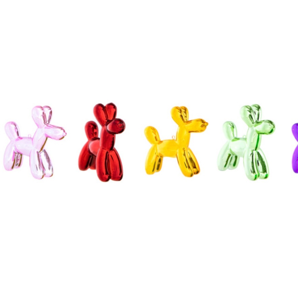 balloon dog ornaments 3.5 in christmas ceramic interior illusions plus set of 6